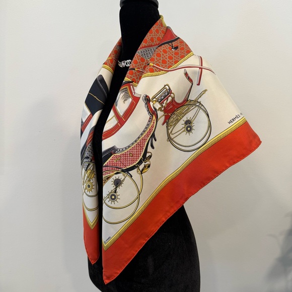 Hermès Paris Carriage Print Silk Scarf - Picture 9 of 12